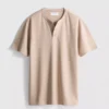 Textured henley t-shirt