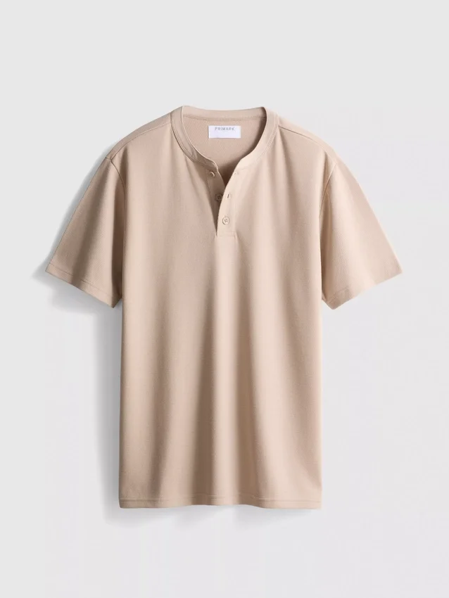 Textured henley t-shirt