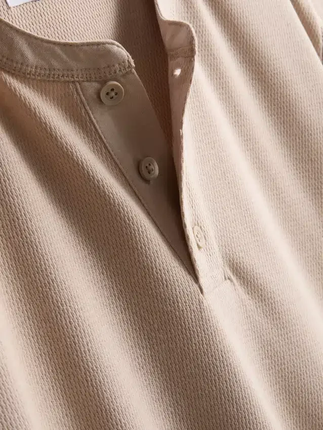 Textured henley t-shirt