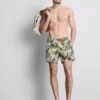 Textured jungle swim shorts