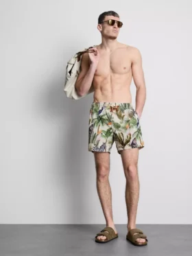 Textured jungle swim shorts