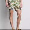 Textured jungle swim shorts