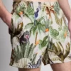 Textured jungle swim shorts