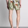 Textured jungle swim shorts