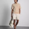 Textured knitted polo shirt