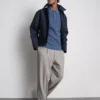 Textured knitted polo shirt