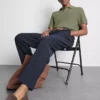 Textured knitted polo shirt