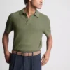 Textured knitted polo shirt