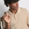 Textured knitted polo shirt