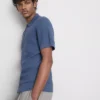 Textured knitted polo shirt