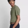Textured knitted polo shirt