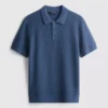 Textured knitted polo shirt