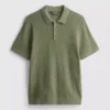 Textured knitted polo shirt