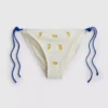 Textured lemon side-tie bikini bottoms