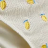 Textured lemon side-tie bikini bottoms