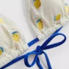 Textured lemon triangle bikini top
