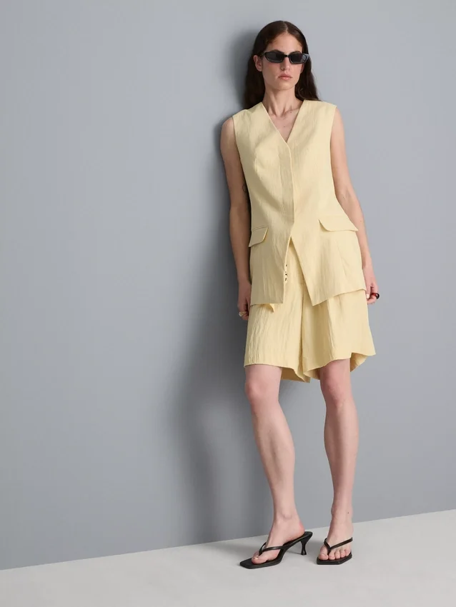 Textured longline waistcoat