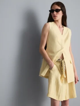 Textured longline waistcoat