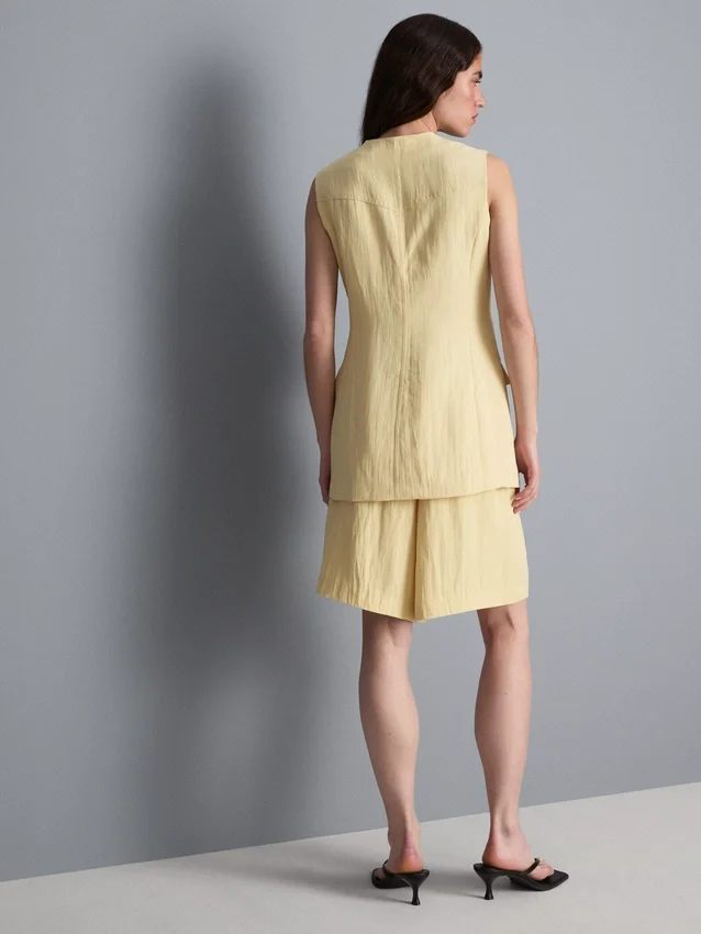 Textured longline waistcoat