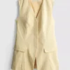 Textured longline waistcoat
