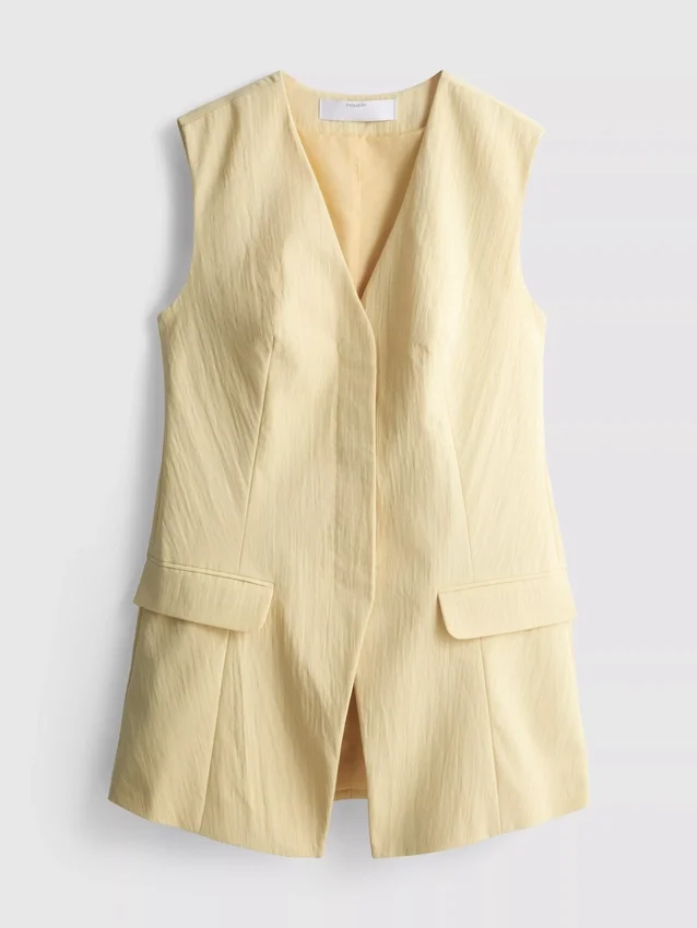 Textured longline waistcoat