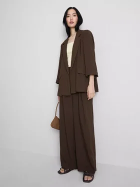 Textured notched lapel blazer