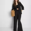 Textured notched lapel blazer