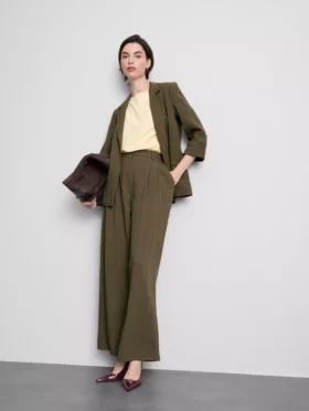 Textured notched lapel blazer
