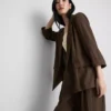 Textured notched lapel blazer
