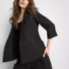 Textured notched lapel blazer
