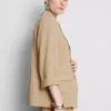 Textured notched lapel blazer