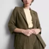 Textured notched lapel blazer