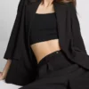 Textured notched lapel blazer
