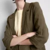 Textured notched lapel blazer
