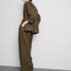 Textured notched lapel blazer