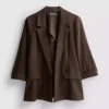 Textured notched lapel blazer
