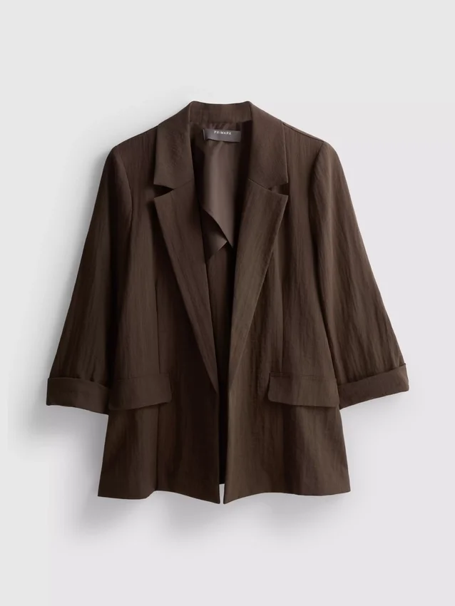 Textured notched lapel blazer