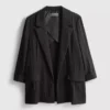Textured notched lapel blazer