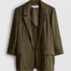 Textured notched lapel blazer