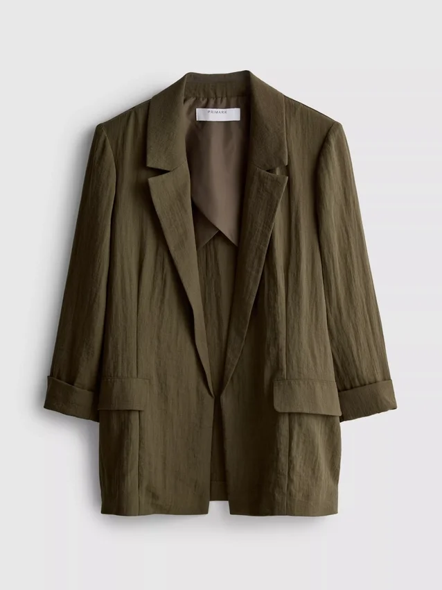 Textured notched lapel blazer