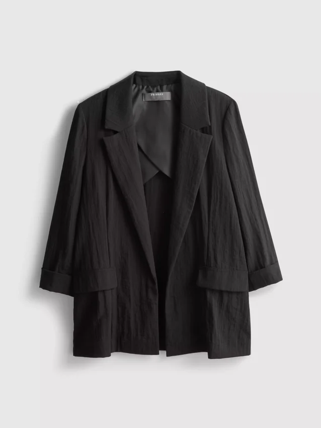 Textured notched lapel blazer