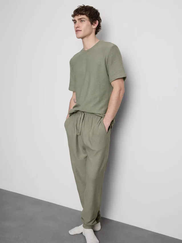 Textured pajama bottoms