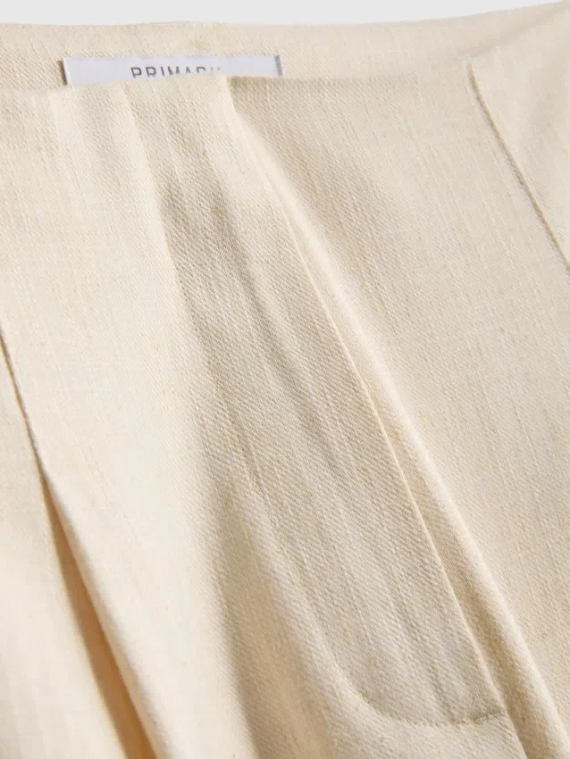 Textured pleated wide leg pants