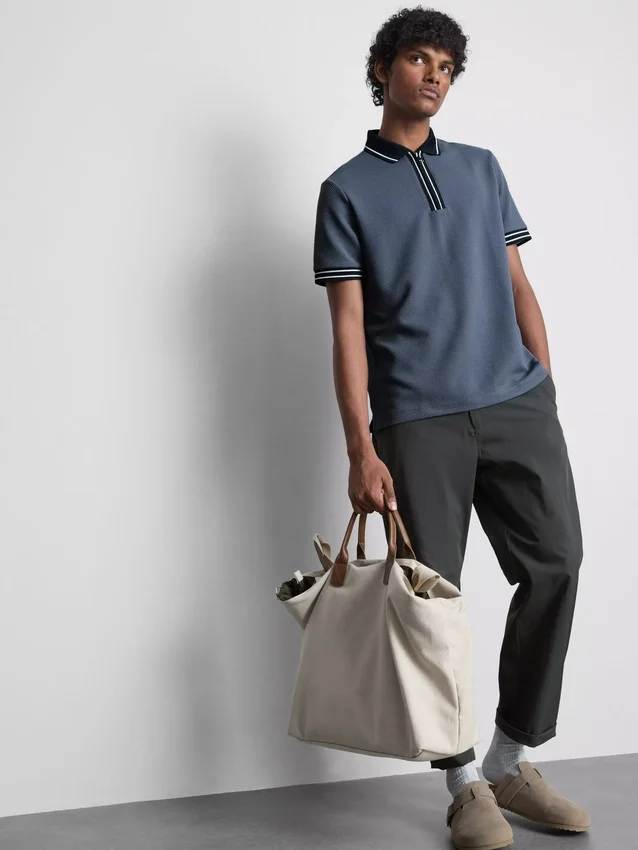 Textured polo shirt