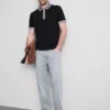 Textured polo shirt