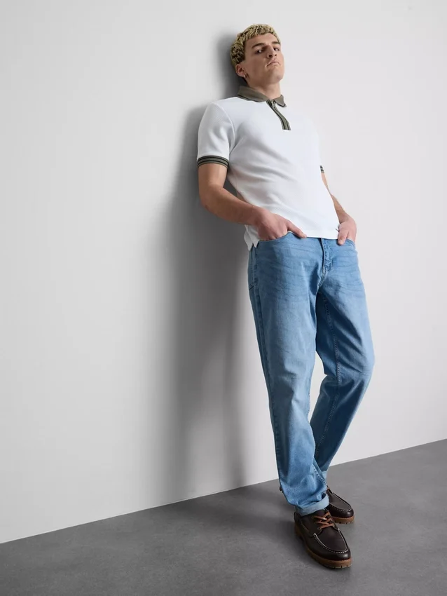 Textured polo shirt