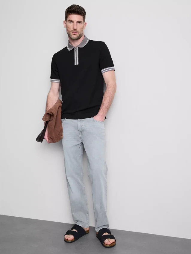 Textured polo shirt