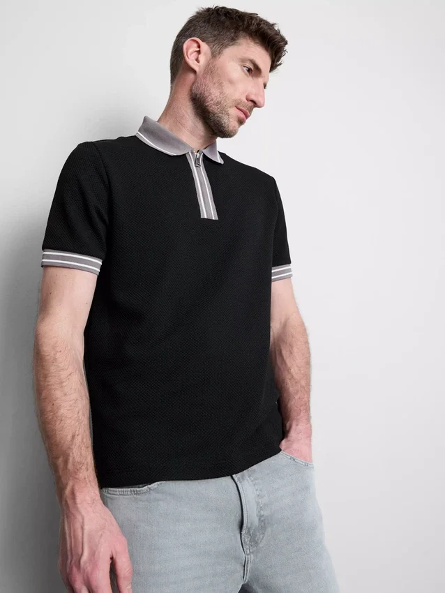 Textured polo shirt
