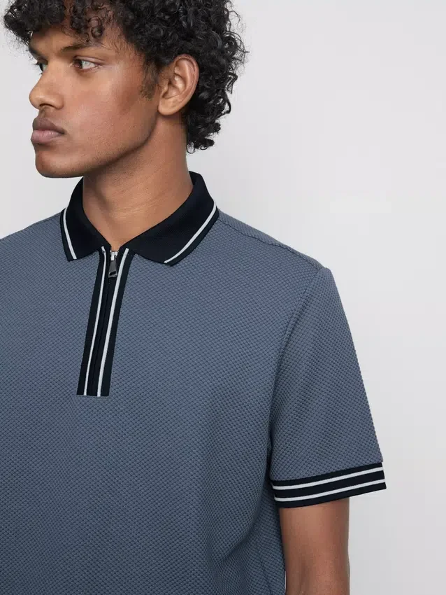 Textured polo shirt