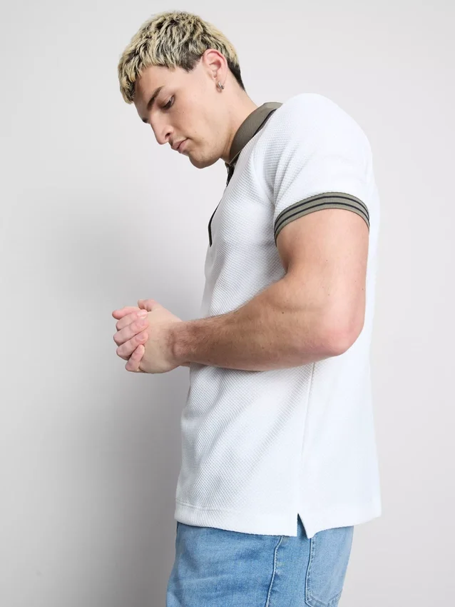 Textured polo shirt